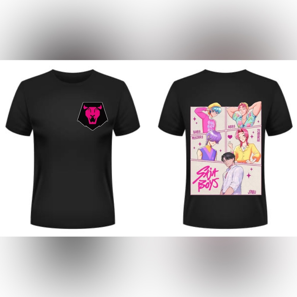 Saja Boys K-pop T-Shirt for kids & adults, Demon Hunters Merch Shirt 2 sided tee